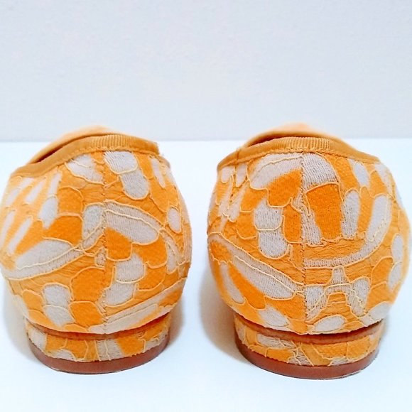 ANTHROPOLOGIE YELLOW LACE BALLET FLATS SIZE 9M - Picture 8 of 12